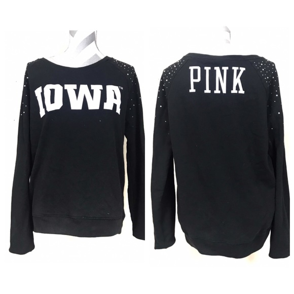 PINK Victoria's Secret Tops - Pink by Victoria’s  secret Iowa sweatshirt bling L